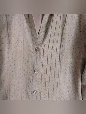 Shaver Lake Light Beige Polka Dot Button-Up Blouse